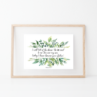 Psalm 2:7 - Hand Lettered Watercolour Print - A5